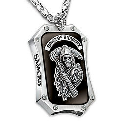 Sons of Anarchy Engraved Reaper Dog Tag Necklace