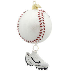 Glitter Baseball Christmas Ornament