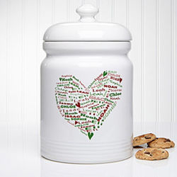 Her Heart of Love Personalized Christmas Cookie Jar