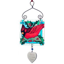 Personalized Snowbird Stained Glass Suncatcher Ornament