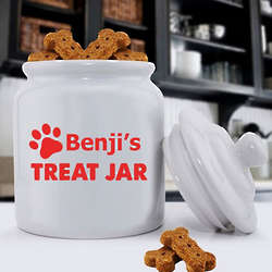 Personalized Happy Paws Dog Treat Jar