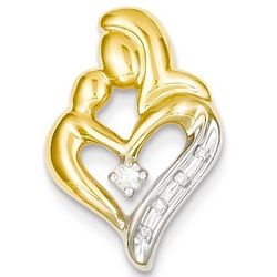 14k Gold Family Bond Diamond Heart Necklace