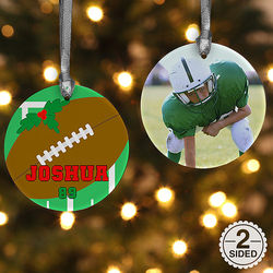 Personalized 2 Sided Football Photo Ornament