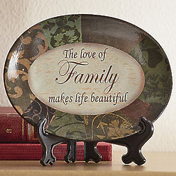 Love of Family Ceramic Plate with Stand