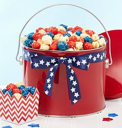 1/2 Gallon Kettle Corn in Patriotic Red Pail