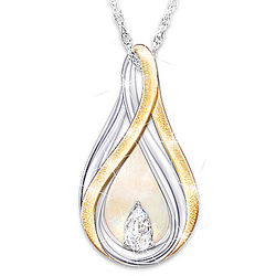 With You Still White Topaz Bereavement Pendant