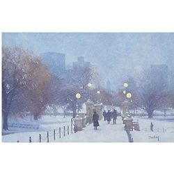 Winter Snowfall Boston Public Garden 11x14 Art Print