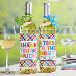 Personalized Wine Bottle Labels For Host and Hostess