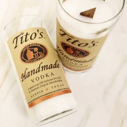 Tito's Vodka Handmade Bottle Candle
