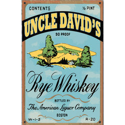 Personalized Vintage Rye Whiskey Label Sign