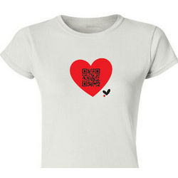 Personalized QR Code Heart Ladies Fitted T-Shirt