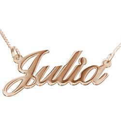 18K Rose Gold Plated Small Classic Name Necklace