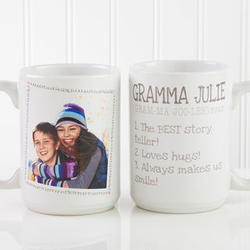 Large Custom Photo Definition of Grandma Coffee Mug