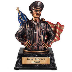 Heart Of Honor Cold-Cast Bronze Sculptural Policeman Bank