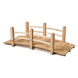 5' Wood Garden Bridge with Removable Plugs