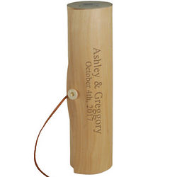 Personalized Wood Scroll Wine Bottle Holder