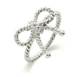 Tiffany Inspired Sterling Silver Twisted Bow Ring