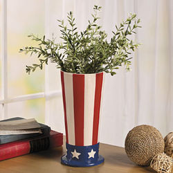Uncle Sam's Hat Patriotic Vase
