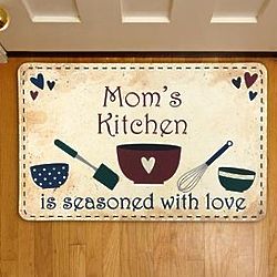 Personalized Seasoned with Love Country Kitchen Floor Mat