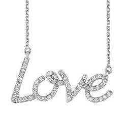 Diamond Love Necklace in 14k Gold