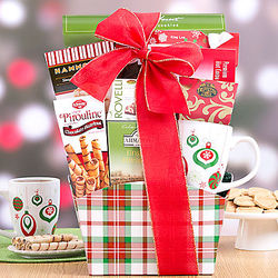 Christmas Cocoa, Tea and Sweets Gift Basket