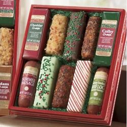 Holiday Cheese Bars and Sausage Logs Gift Box