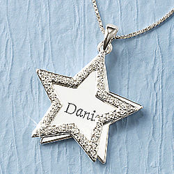 Personalized Star Disc Pendant Duo