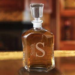 Personalized Modern Monogrammed Whiskey Glass Decanter