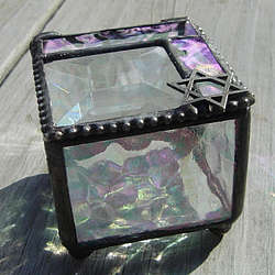 Stained Glass Keepsake Box with Leaded Star
