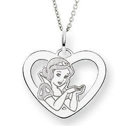 Sterling Silver Snow White Heart Pendant