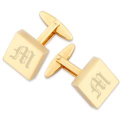 Engraved Polished Square Cuff Links