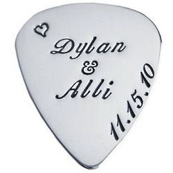 Personalized Silver Guitar Pick