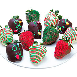 Christmas Lights Chocolate Covered Strawberries
