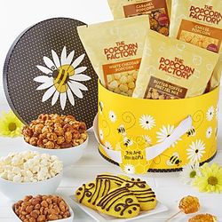Life's Bee-Autiful Snacks Hat Box with Just Bee-Cause Tag