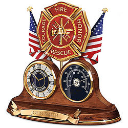 Firefighter Personalized Thermometer Clock