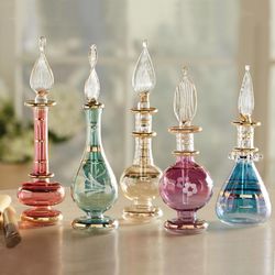 5 Cairo Colors Glass Perfume Bottles