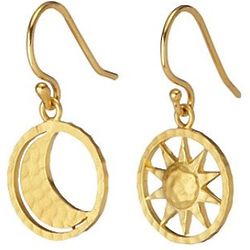 Moon and Sunrise Gold Plated Earrings