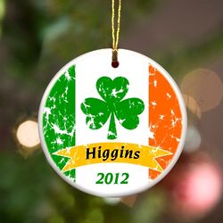 Personalized Irish Pride Clover Ornament