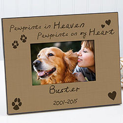 Pawprints in Heaven Personalized Pet Memorial Picture Frame