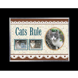 Cats Rule Photo Frame with US Postage Stamps