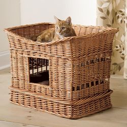 Two Story Wicker Cat House