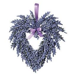Hanging Heart-Shaped Purple Lavender Wreath