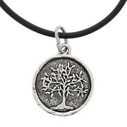 Personalized Oxidized Silver Tree of Life Necklace