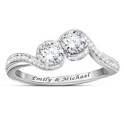 Forever & Always Us Diamonesk Ring with Personalized Names