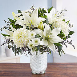 Large Pure Elegance Bouquet in White Mosaic Vase