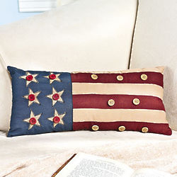 Americana Pillow with Buttons