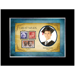 Personalized Great Minds Photo Frame with US Postage Stamps