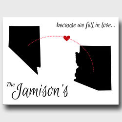 Personalized Because We Fell in Love Canvas Print in White