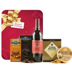 Happy Holidays with Tempting Treats Merlot Gift Box