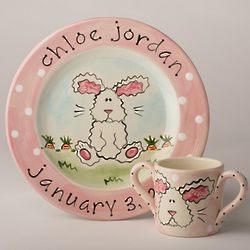 Personalized Bunny Baby Plate